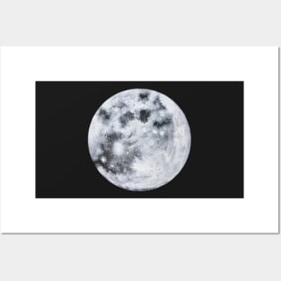 moon painting Posters and Art